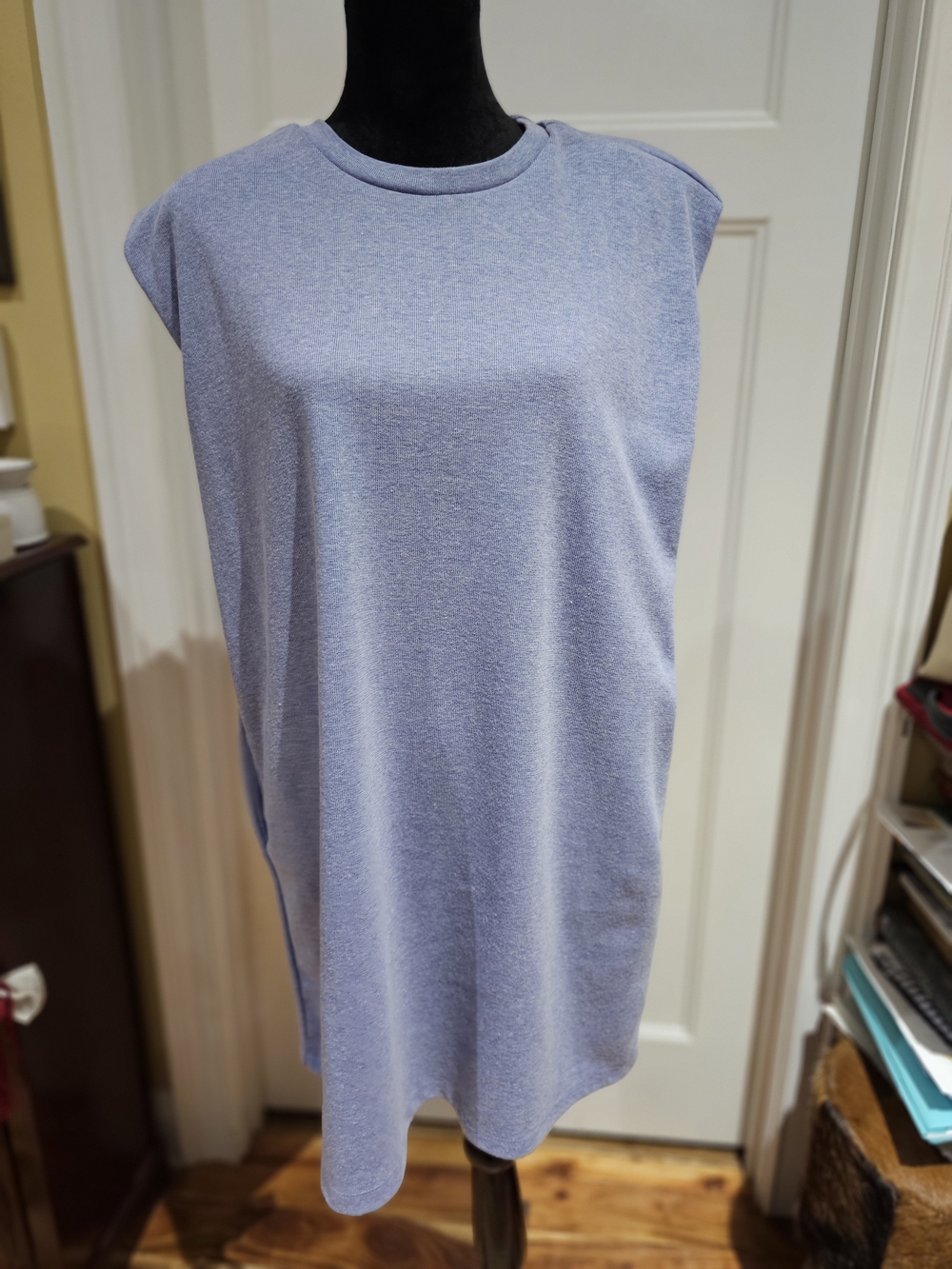 She + Sky Pale Blue Sleeveless Dress With Side Pockets